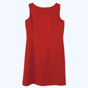 Mini Shift Dress Size 8 Red Crew Neck Sleeveless Lined Party Coquette Glam
